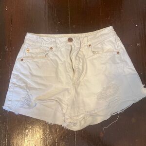 Garage White High Waisted Denim Jean Shorts